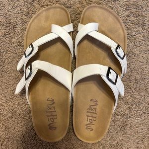 women’s white strapped sandals